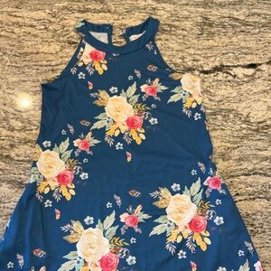 Floral Blue Kids Dress